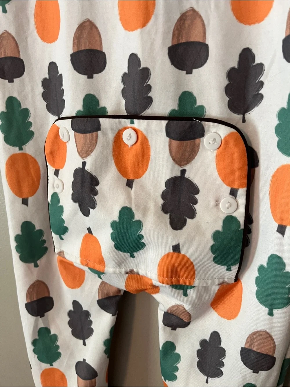 New! the Bella Bean Fall Sleeper Pajama Leaves Acorns Size 18 months NWT